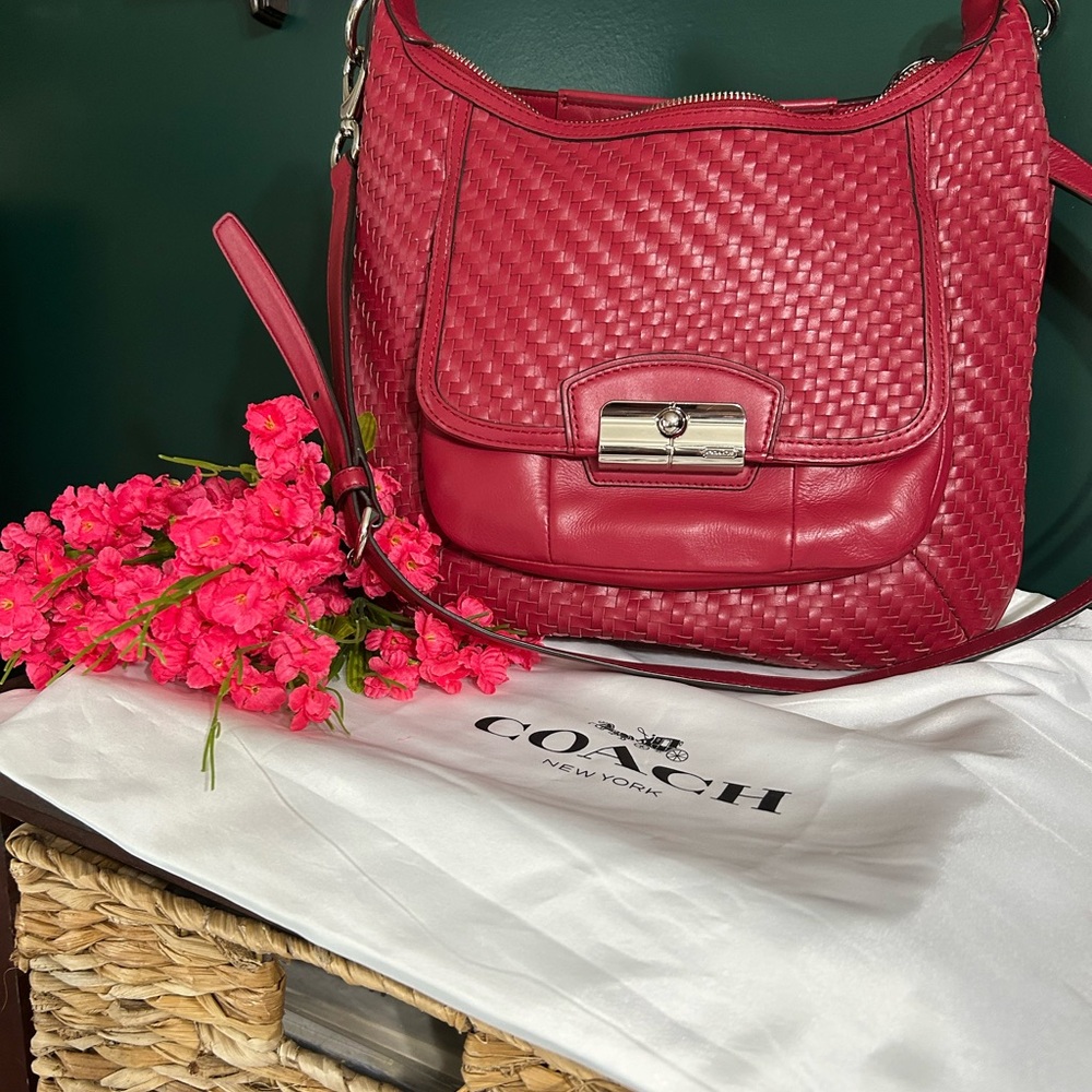 Coach Kristen woven crossbody bag EUC